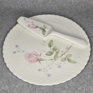 Mikasa Bone China April Rose Pattern Cake Plate and‎ Server B2053 Japan